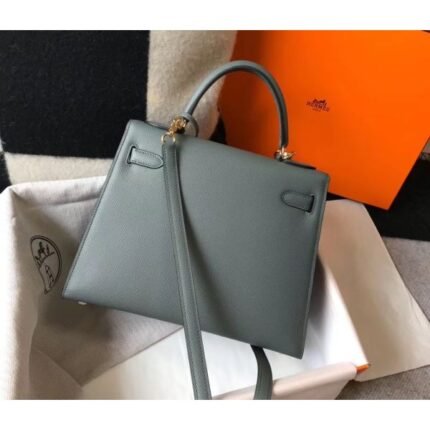 herm kelly 28cm bag in vert amande epsom leather ghw