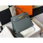 herm kelly 28cm bag in vert amande epsom leather ghw
