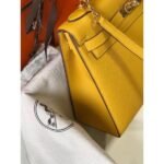 herm kelly 28cm bag in yellow epsom leather ghw