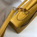 herm kelly 28cm bag in yellow epsom leather ghw