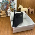 HERM Kelly Elan Handmade Bag In Black Chevre Mysore Leather - 图片 10