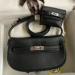 Herm??s Kelly Moove Handmade Bag in Black Swift Calfskin