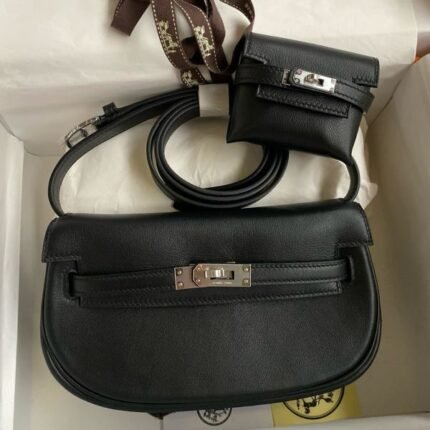 Herm??s Kelly Moove Handmade Bag in Black Swift Calfskin