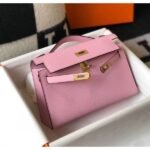 HERM Kelly Pochette Bag In Mauve Sylvestre Epsom Leather - 图片 3