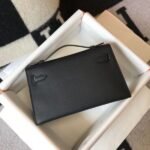 HERM Kelly Pochette Bag In Black Epsom Leather - 图片 7