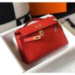 HERM Kelly Pochette Bag In Red Epsom Leather - 图片 4