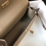 HERM Kelly Pochette Bag In Gris Tourterelle Epsom Leather - 图片 8