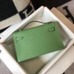 HERM Kelly Pochette Bag In Vert Criquet Epsom Leather - 图片 3