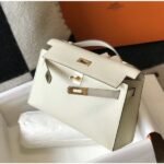 HERM Kelly Pochette Bag In White Epsom Leather - 图片 3