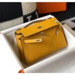 HERM Kelly Pochette Bag In Yellow Epsom Leather - 图片 4