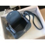 HERM Lindy Mini Bag In Blue Agate Clemence Leather PHW - 图片 8