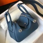 HERM Lindy Mini Bag In Blue Agate Clemence Leather PHW