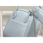 HERM Lindy Mini Bag In Blue Brume Clemence Leather GHW - 图片 6