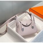 HERM Lindy Mini Bag In Mauve Pale Clemence Leather PHW - 图片 3