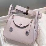 HERM Lindy Mini Bag In Mauve Pale Clemence Leather PHW