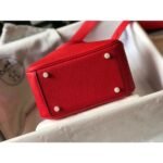 HERM Lindy Mini Bag In Red Clemence Leather GHW - 图片 4