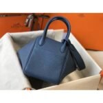 HERM Lindy 26cm Bag In Blue Agate Clemence Leather PHW - 图片 3