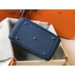 HERM Lindy 26cm Bag In Blue Agate Clemence Leather PHW - 图片 4