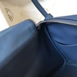 HERM Lindy 26cm Bag In Blue Agate Clemence Leather PHW - 图片 8