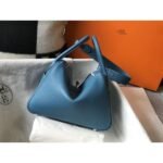 HERM Lindy 26cm Bag In Blue Jean Clemence Leather PHW - 图片 2