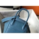 HERM Lindy 26cm Bag In Blue Jean Clemence Leather PHW - 图片 8