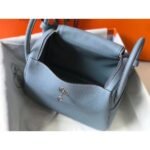 HERM Lindy 26cm Bag In Blue Lin Clemence Leather PHW - 图片 8