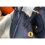 HERM Lindy 26cm Bag In Navy Blue Clemence Leather GHW - 图片 3