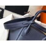 HERM Lindy 26cm Bag In Navy Blue Clemence Leather GHW - 图片 4