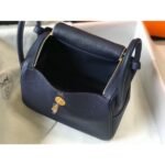 HERM Lindy 26cm Bag In Navy Blue Clemence Leather GHW - 图片 7