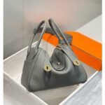 HERM Lindy 26cm Bag In Gris Meyer Clemence Leather GHW - 图片 3