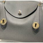 HERM Lindy 26cm Bag In Gris Meyer Clemence Leather GHW - 图片 7