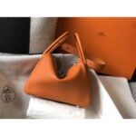 HERM Lindy 26cm Bag In Orange Clemence Leather PHW - 图片 2