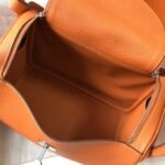 HERM Lindy 26cm Bag In Orange Clemence Leather PHW - 图片 8