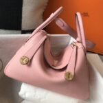HERM Lindy 26cm Bag In Pink Clemence Leather GHW