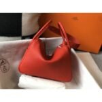 HERM Lindy 26cm Bag In Red Clemence Leather PHW - 图片 2