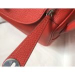 HERM Lindy 26cm Bag In Red Clemence Leather PHW - 图片 4