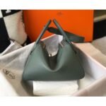HERM Lindy 26cm Bag In Vert Amande Clemence Leather GHW - 图片 2