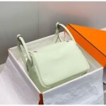 HERM Lindy 26cm Bag In Vert Fizz Clemence Leather GHW - 图片 2
