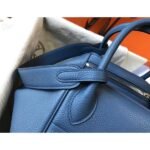 HERM Lindy 30cm Bag In Blue Agate Clemence Leather PHW - 图片 7