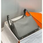HERM Lindy 30cm Bag In Gris Meyer Clemence Leather GHW - 图片 2