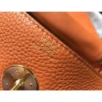HERM Lindy 30cm Bag In Orange Clemence Leather GHW - 图片 7