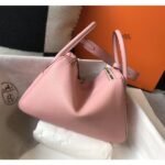 HERM Lindy 30cm Bag In Pink Clemence Leather GHW - 图片 2