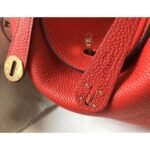 HERM Lindy 30cm Bag In Red Clemence Leather GHW - 图片 4