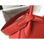 HERM Lindy 30cm Bag In Red Clemence Leather GHW - 图片 5