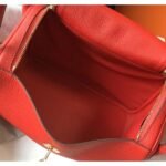 HERM Lindy 30cm Bag In Red Clemence Leather GHW - 图片 8