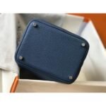 HERM Picotin Lock 18 Bag In Blue Agate Clemence Leather - 图片 3