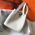 HERM Picotin Lock 18 Bag In Beton Clemence Leather - 图片 7