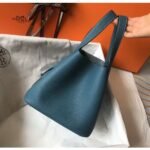 HERM Picotin Lock 18 Bag In Blue Jean Clemence Leather - 图片 5