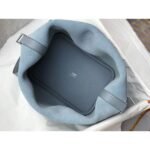 HERM Picotin Lock 18 Bag In Blue Lin Clemence Leather - 图片 2