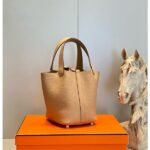 HERM Picotin Lock 18 Bag In Chai Clemence Leather - 图片 4
